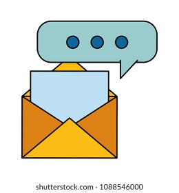 envelope mail with financial document and speech bubble