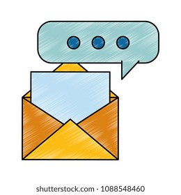 envelope mail with financial document and speech bubble