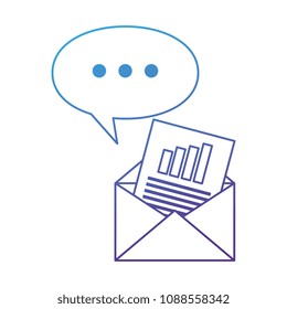 envelope mail with financial document and speech bubble