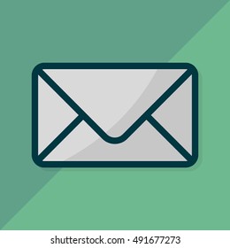 Envelope Mail. Flat design. Vector illustration