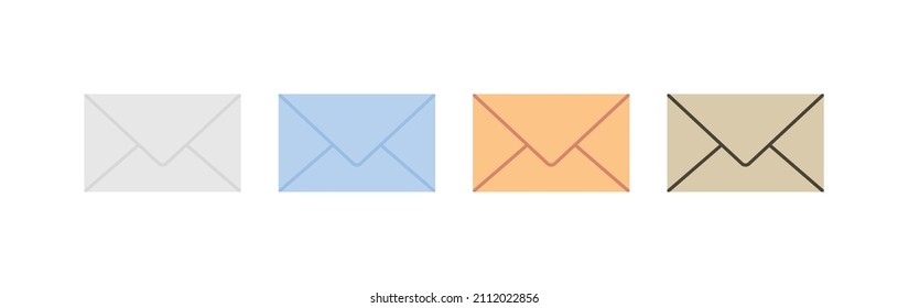Ilustración vectorial plana de sobres y correo.