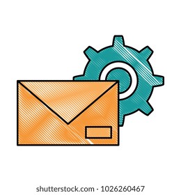 envelope mail with gear