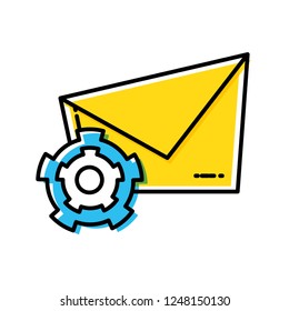envelope mail with gear