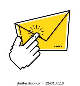 envelope mail with hand touching