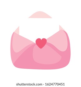 envelope mail with heart isolated icon vector illustration design