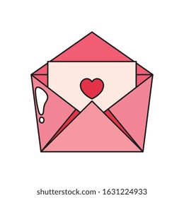envelope mail with heart isolated icon vector illustration design