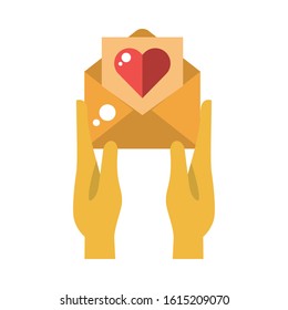 envelope mail with heart love vector illustration design