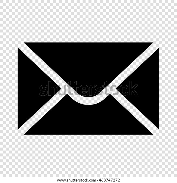 封筒のメールアイコン 透明な背景に黒 のベクター画像素材 ロイヤリティフリー