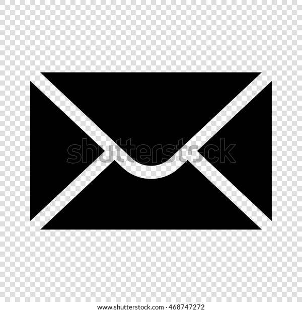 Envelope Mail Icon Black On Transparent Stock Vector Royalty Free