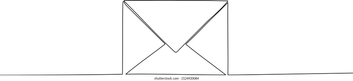 Envelope mail icon concept. Continuous one line drawing. Minimalistic vector illustration.