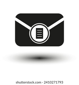 Envelope mail icon with document file page sign. Vector illustration. EPS 10.