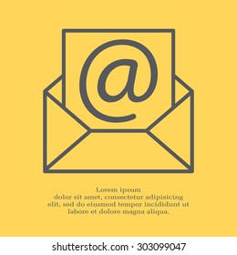Envelope mail icon. Email message sign. Internet letter symbol. Linear outline icon. Vector
