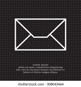 Envelope mail icon. Email message sign. Internet letter symbol. Linear outline icon. Vector