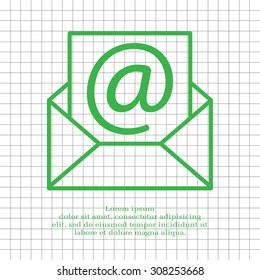 Envelope mail icon. Email message sign. Internet letter symbol. Linear outline icon. Vector