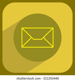 Envelope mail icon. Email message sign. Internet letter symbol. Linear outline icon. Vector