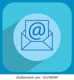 Envelope mail icon. Email message sign. Internet letter symbol. Linear outline icon. Vector