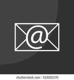 Envelope mail icon. Email message sign. Internet letter symbol. Linear outline icon. Vector