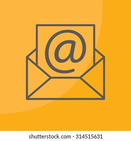 Envelope mail icon. Email message sign. Internet letter symbol. Linear outline icon. Vector