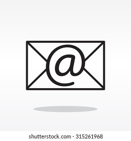 Envelope mail icon. Email message sign. Internet letter symbol. Linear outline icon. Vector
