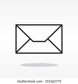 Envelope mail icon. Email message sign. Internet letter symbol. Linear outline icon. Vector