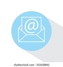 Envelope mail icon. Email message sign. Internet letter symbol. Linear outline icon. Vector