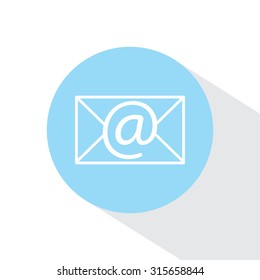 Envelope mail icon. Email message sign. Internet letter symbol. Linear outline icon. Vector