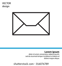 Envelope mail icon. Email message sign. Internet letter symbol. Linear outline icon. Vector