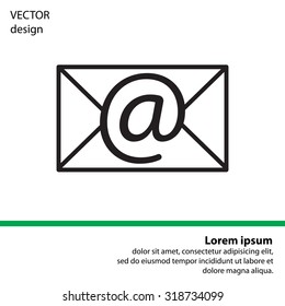 Envelope mail icon. Email message sign. Internet letter symbol. Linear outline icon. Vector