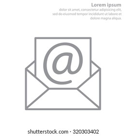 Envelope mail icon. Email message sign. Internet letter symbol. Linear outline icon. Vector