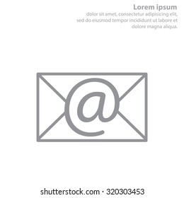 Envelope mail icon. Email message sign. Internet letter symbol. Linear outline icon. Vector