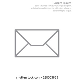 Envelope mail icon. Email message sign. Internet letter symbol. Linear outline icon. Vector
