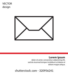 Envelope mail icon. Email message sign. Internet letter symbol. Linear outline icon. Vector