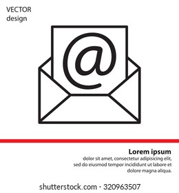 Envelope mail icon. Email message sign. Internet letter symbol. Linear outline icon. Vector