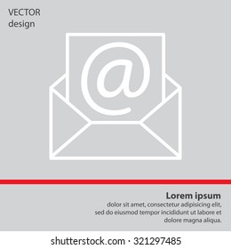 Envelope mail icon. Email message sign. Internet letter symbol. Linear outline icon. Vector
