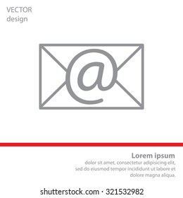 Envelope mail icon. Email message sign. Internet letter symbol. Linear outline icon. Vector