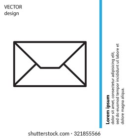 Envelope mail icon. Email message sign. Internet letter symbol. Linear outline icon. Vector