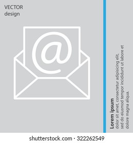 Envelope mail icon. Email message sign. Internet letter symbol. Linear outline icon. Vector
