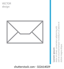 Envelope mail icon. Email message sign. Internet letter symbol. Linear outline icon. Vector