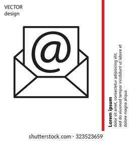 Envelope mail icon. Email message sign. Internet letter symbol. Linear outline icon. Vector