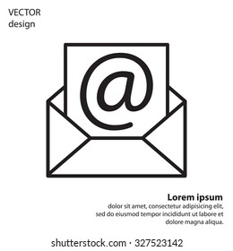 Envelope mail icon. Email message sign. Internet letter symbol. Linear outline icon. Vector