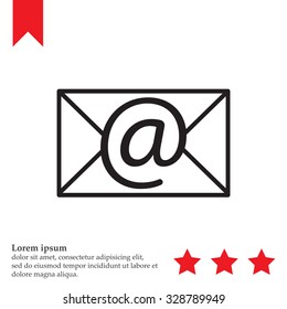 Envelope mail icon. Email message sign. Internet letter symbol. Linear outline icon. Vector