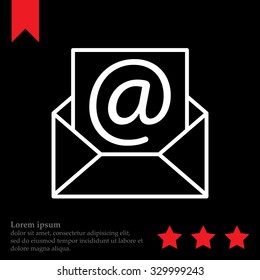 Envelope mail icon. Email message sign. Internet letter symbol. Linear outline icon. Vector