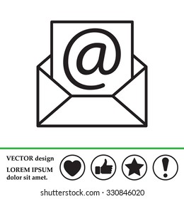 Envelope mail icon. Email message sign. Internet letter symbol. Linear outline icon. Vector