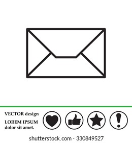 Envelope mail icon. Email message sign. Internet letter symbol. Linear outline icon. Vector