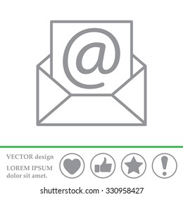 Envelope mail icon. Email message sign. Internet letter symbol. Linear outline icon. Vector
