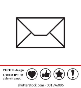 Envelope mail icon. Email message sign. Internet letter symbol. Linear outline icon. Vector