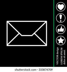 Envelope mail icon. Email message sign. Internet letter symbol. Linear outline icon. Vector