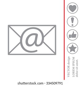 Envelope mail icon. Email message sign. Internet letter symbol. Linear outline icon. Vector
