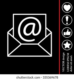Envelope mail icon. Email message sign. Internet letter symbol. Linear outline icon. Vector