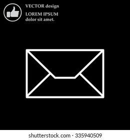 Envelope mail icon. Email message sign. Internet letter symbol. Linear outline icon. Vector